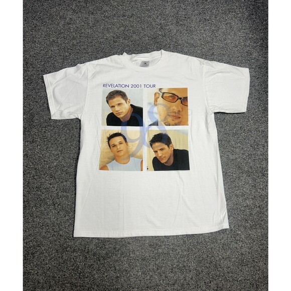 Delta Other - Vintage 98 Degrees Boy Pop Band Shirt 2001 Revelation Tour T-Shirt Size Medium